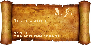 Mitiu Janina névjegykártya
